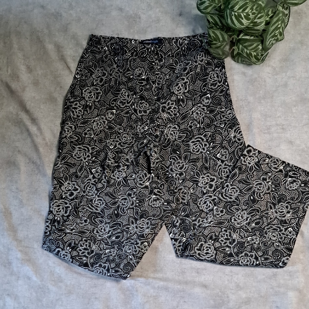 Charter Club Black and White Patterned Pants